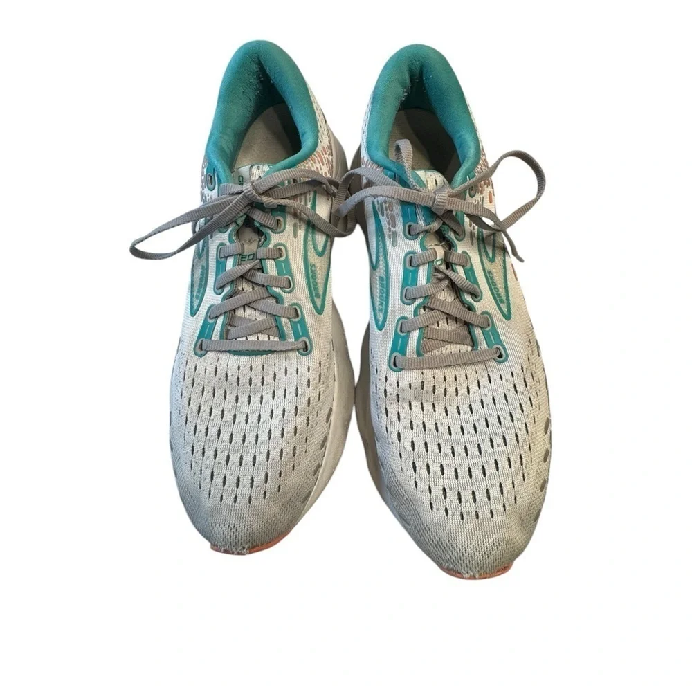 Brooks Glycerin 20 Running Shoes Womens 10.5 Gray Teal Cushioned Neutral Trainer